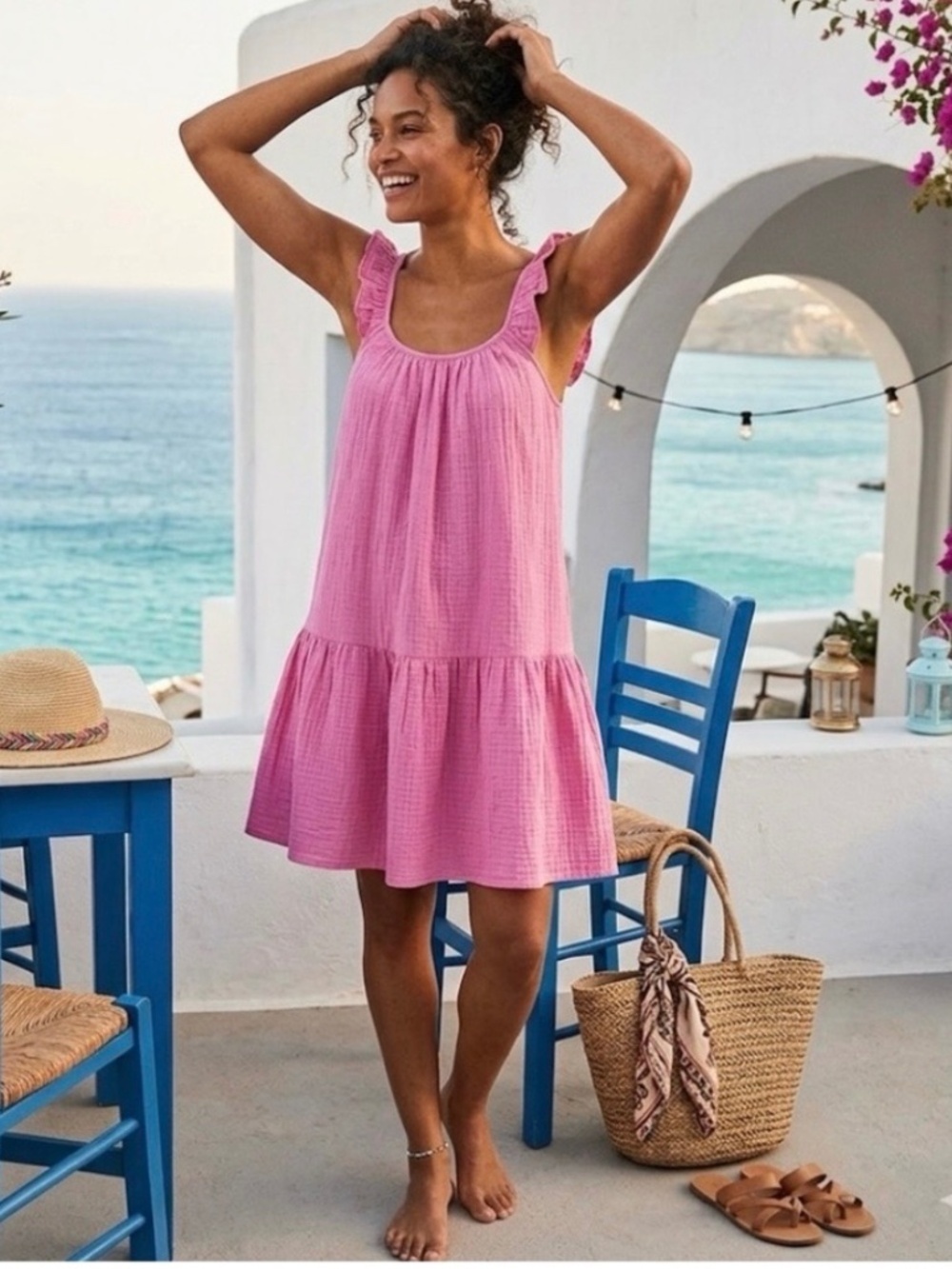 Boden Breezy Lightweight Gauze Mini Sundress